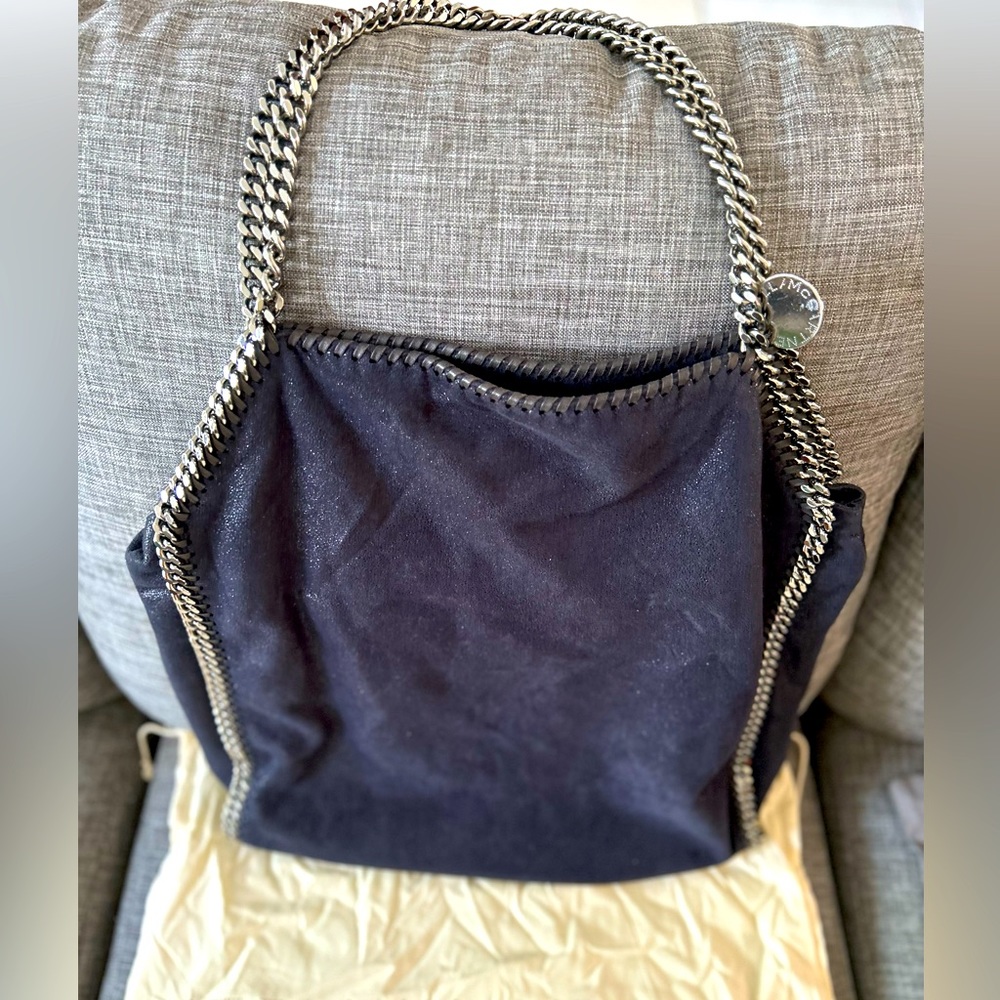 Stella McCartney Vegan Leather Falabella Large Tote in Navy
